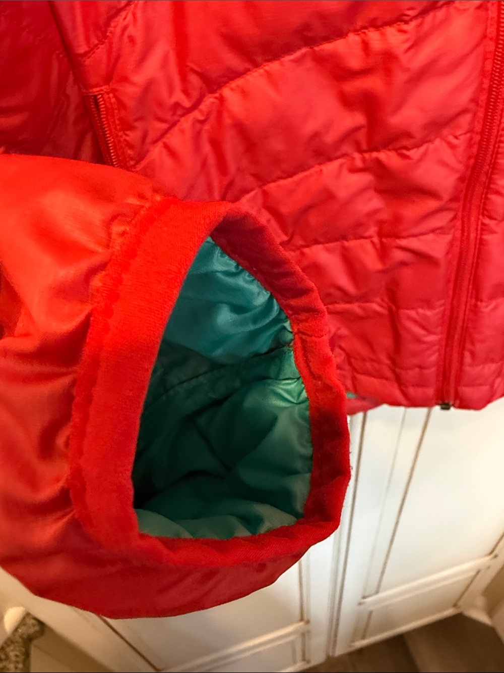 Patagonia Women’s Down Sweater Jacket Red Teal 800 Fill Goose Down FA12- SZ M - Picture 11 of 14